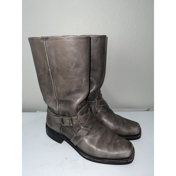 Frye Women’s Leather Harness Boot size 9.5 B 87413 Gray - Picture 1 of 11